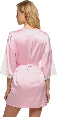 Newba Women's Babydoll,Nighty for Your Lovely, Honeymoon/Night Wear for Women/Nightwear Super Soft Net Babydoll rob (Free Size) (Pink)-thumb1