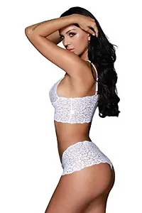 Newba Women's Sexy Bra, Panty Lingerie Set |Hot & Sexy for Newly Married Couples Honeymoon/First Night/Anniversary |for Women/Ladies/NaughtyGirls. White-thumb1