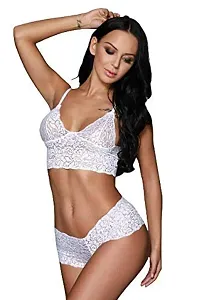 Newba Women's Sexy Bra, Panty Lingerie Set |Hot & Sexy for Newly Married Couples Honeymoon/First Night/Anniversary |for Women/Ladies/NaughtyGirls. White-thumb2