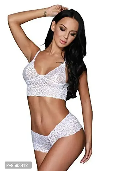 Newba Women's Sexy Bra, Panty Lingerie Set |Hot & Sexy for Newly Married Couples Honeymoon/First Night/Anniversary |for Women/Ladies/NaughtyGirls. White-thumb3