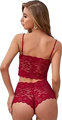 Newba Women's sexy Bra Panty,bikni |Lingerie Set |Hot  Sexy for Newly Married Couples Honeymoon/First Night/Anniversary |for Women/Ladies/NaughtyGirls] (Red1)-thumb1