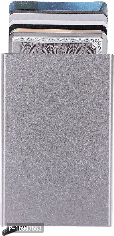 Men And Women Formal Silver Aluminium Card Holder-thumb0