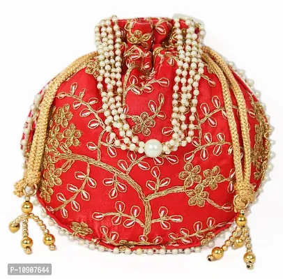 Swisni Designer Embroidered Traditional Style Potli Bag For Women Potli  Peach - Price in India | Flipkart.com