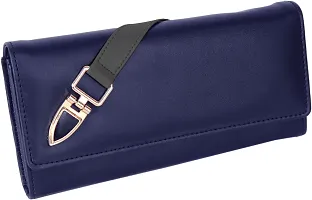 Beautiful Vegan Leather Blue Hand Clutches For Women And Girls-thumb1
