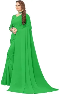 Georgette Plain Saree With Blouse Pcs-thumb4