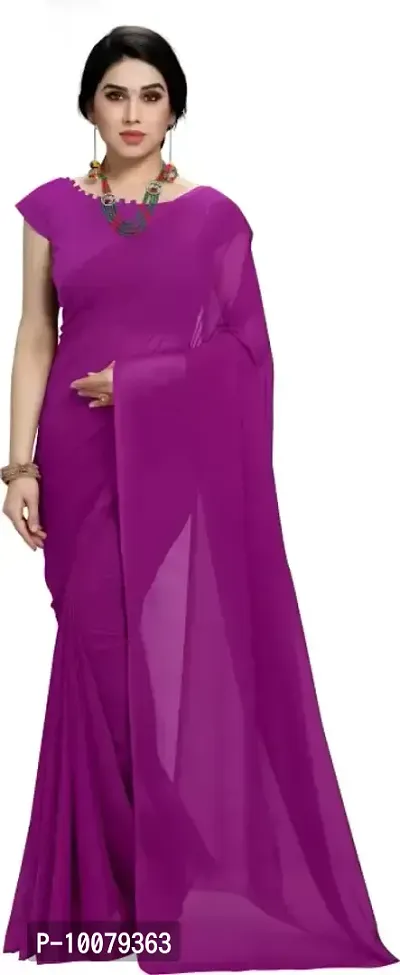 Plain Bollywood Georgette Saree-thumb2