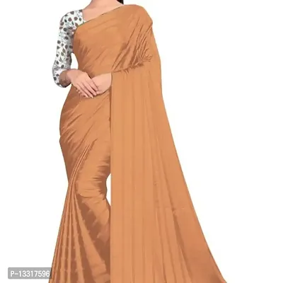 Stylish Fancy Satin Silk Saree With Blouse Piece For Women-thumb0