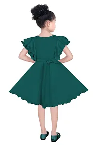 S.M MUNIF Dresses Trendy Dress for Baby/Kids Girls Frock Wedding Dress| Kids Fancy Frock Dresses Cotton Blend Fabric | Ethnic Girls Wear for All Occasions Frock Dress (4-5 Years, Green)-thumb1
