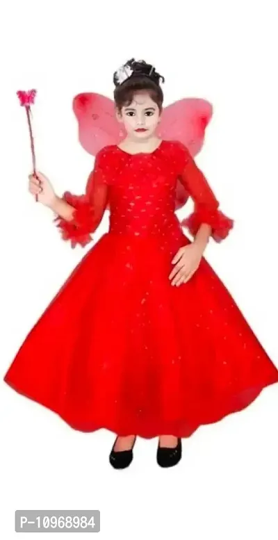 Girls Red Net Dresses