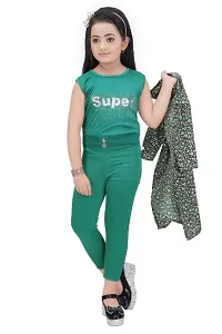 Girls Green Party Wear set-thumb1