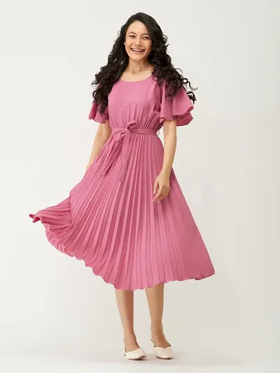 Stylish Crepe A-Line Dress For Women