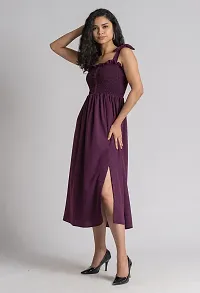 Stylish Polyester Purple Solid Dress For Women-thumb3