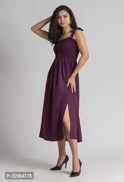 Stylish Polyester Purple Solid Dress For Women-thumb4