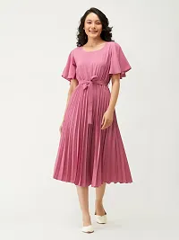 Stylish Polyester Pink Solid Dress For Women-thumb4