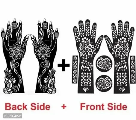 Hand Mehandi Stickers Black Set Of 2-thumb0