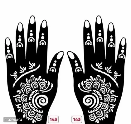 Hand Mehandi Stickers Black Set Of 1-thumb0