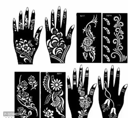 Hand Mehandi Stickers Black Set Of 2-thumb0