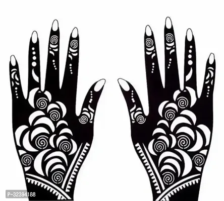 Hand Mehandi Stickers Black Set Of 1-thumb0