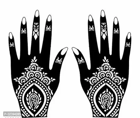 Hand Mehandi Stickers Black Set Of 1-thumb0