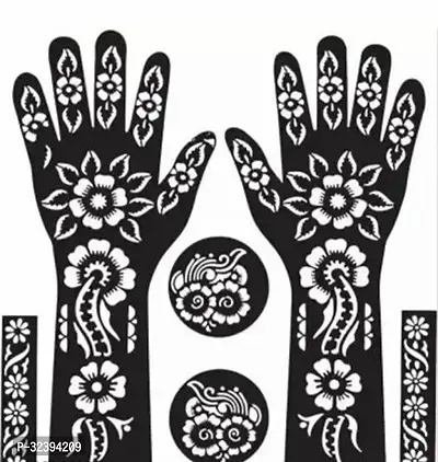 Hand Mehandi Stickers Black Set Of 1-thumb0