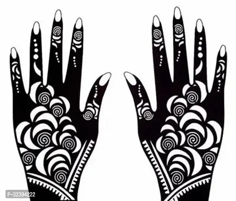 Hand Mehandi Stickers Black Set Of 1-thumb0