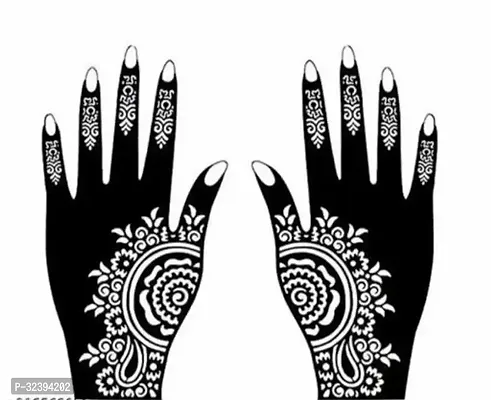 Hand Mehandi Stickers Black Set Of 1-thumb0