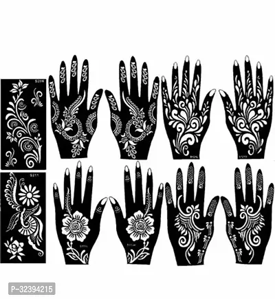 Hand Mehandi Stickers Black Set Of 4-thumb0