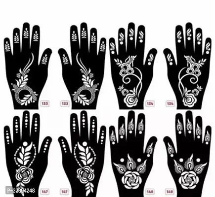 Hand Mehandi Stickers Black Set Of 4-thumb0