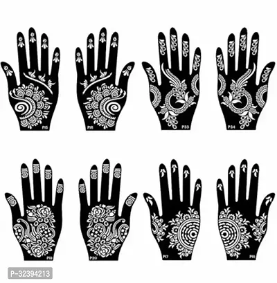 Hand Mehandi Stickers Black Set Of 4-thumb0