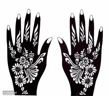 Hand Mehandi Stickers Black Set Of 1-thumb0