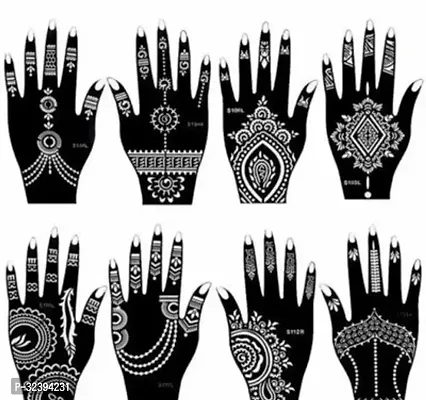 Hand Mehandi Stickers Black Set Of 4