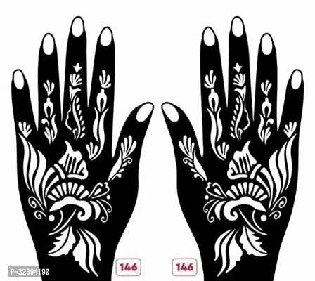 Hand Mehandi Stickers Black Set Of 1-thumb0