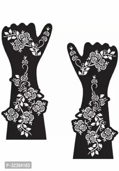 Hand Mehandi Stickers Black Set Of 1-thumb0