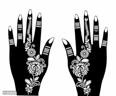 Hand Mehandi Stickers Black Set Of 1-thumb0