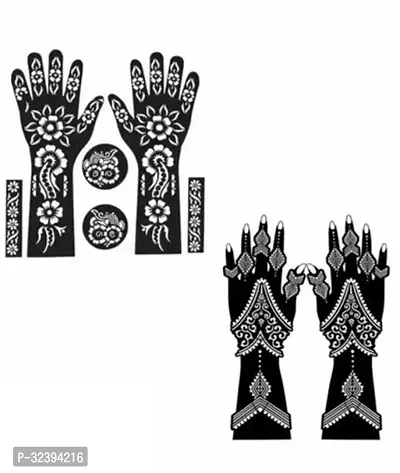 Hand Mehandi Stickers Black Set Of 2