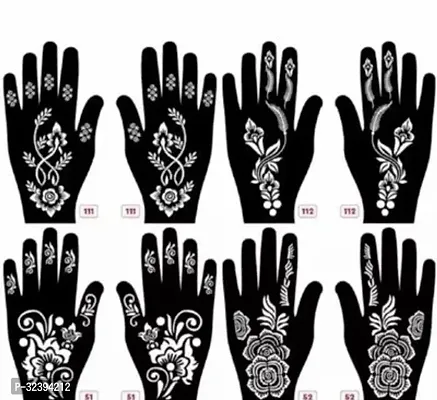 Hand Mehandi Stickers Black Set Of 4-thumb0