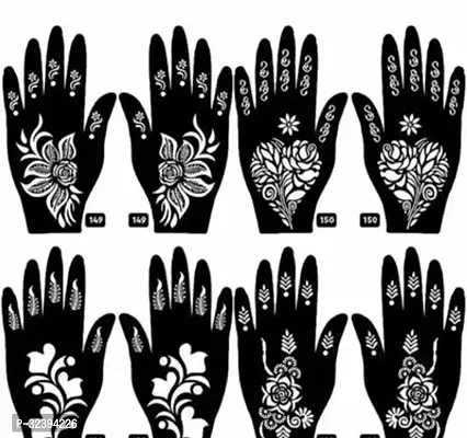 Hand Mehandi Stickers Black Set Of 4-thumb0