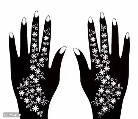 Hand Mehandi Stickers Black Set Of 1-thumb0