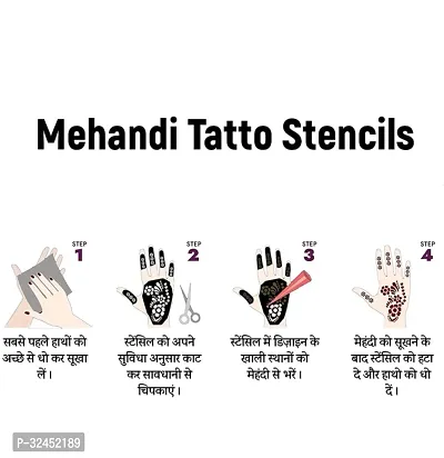 Hand Mehandi Stickers Black Set Of 8-thumb2