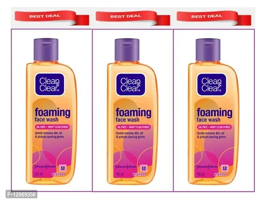 PACK OF 3 CLEAN AND CLEAR FOAMING FACEWASH 150ML ....