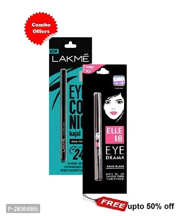 ; Eyeconic Kajal, Black - pack of 1 + elle 18 eyedrama kajal pack of 1-thumb0