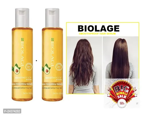 Biolage Smoothproofl Hair Serum for Frizzy Hair With Avocado  Grape Seed Oil | Natural  Vegan (100 ml) pack of 02-thumb4