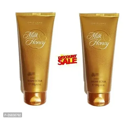 Oriflame Sweden MILK  HONEY GOLD Smoothing Sugar Scrub 200 ml. pack of 02