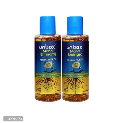 unbox maha bhringraj herbal hair growth oil 200ml + 200ml - limited time lowest price offer-thumb0