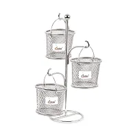 Designer Tree Shape Silver Mini Serving Basket-thumb2