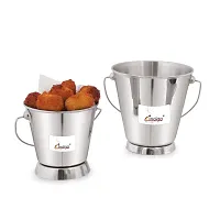 Designer 2 Mini Silver Bucket For Serving Set Of 2)-thumb1