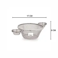 Designer Mini Silver Serving Basket With Dip 2 Bowls-thumb2