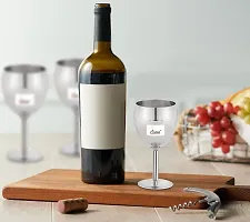 Stylish Stainless Steel Premium Wine Glass (Set Of 2, 260 ml)-thumb1