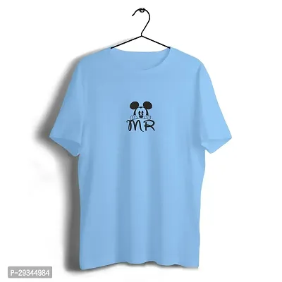 Reliable Blue Cotton Printed T-Shirt For Men-thumb2