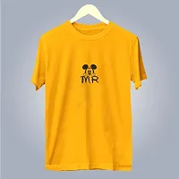 Reliable Yellow Cotton Printed T-Shirt For Men-thumb1